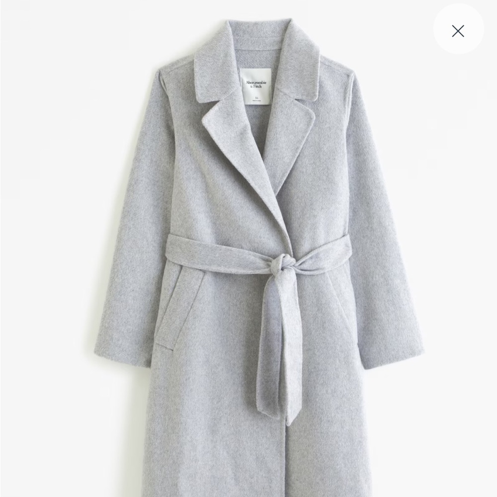 NWOT Abercrombie Wool Blend Belted Blanket Coat